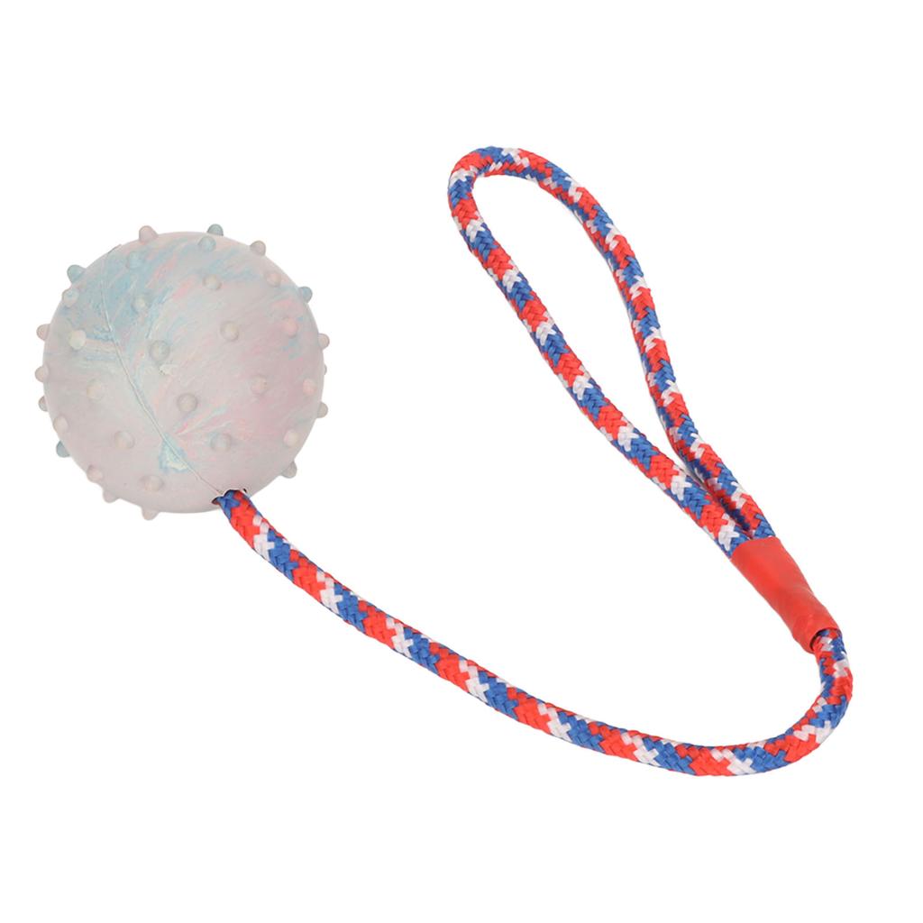 Rubber Dog Chewing Ball with Rope Puppy Teething Training Ball Toy for Medium Small Dogs