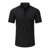 Heren Kortmouwig Effen Non-Iron Kreukvrij Grote Maat Business Casual Overhemd