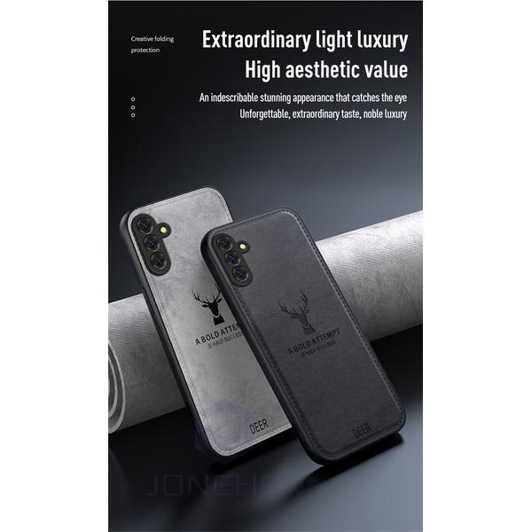 Deer Head Soft Leather Shockproof Case For Samsung Galaxy Note 8 9 S22 S23 S24 Ultra A14 A15 A25 A35 A50 A51 A52 A72 Back Cover