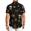 Men's Casual Short Sleeve Button Down Shirt Beer Festival Print Lightweight Breathable Fabric Relaxed Fit Summer Top