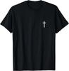 100% Baumwolle Unisex Kleines Kreuz Subtil Christlich Minimalistisch Religiöses T-Shirt