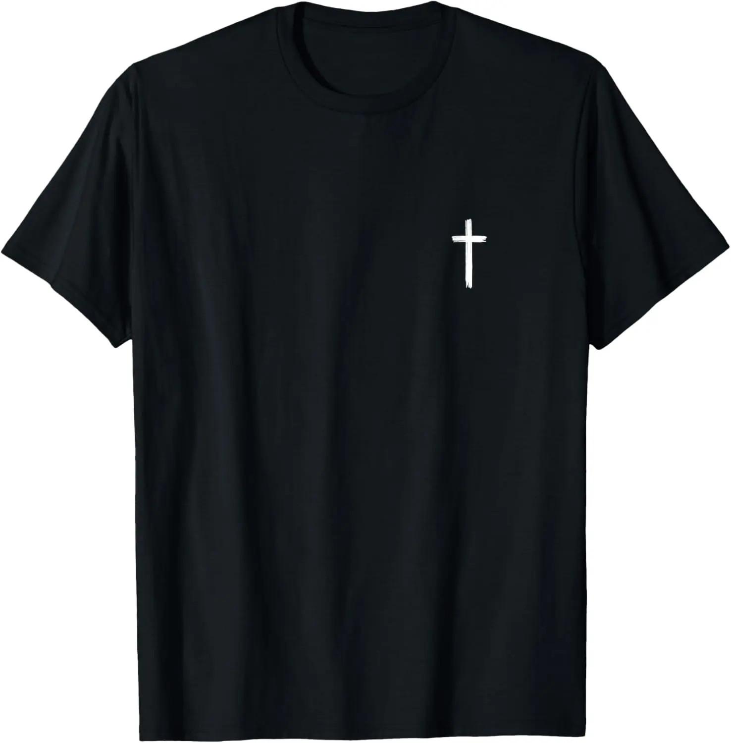 100% Cotton Unisex Small Cross Subtle Christian Minimalist Religious T-Shirt S разноцветный
