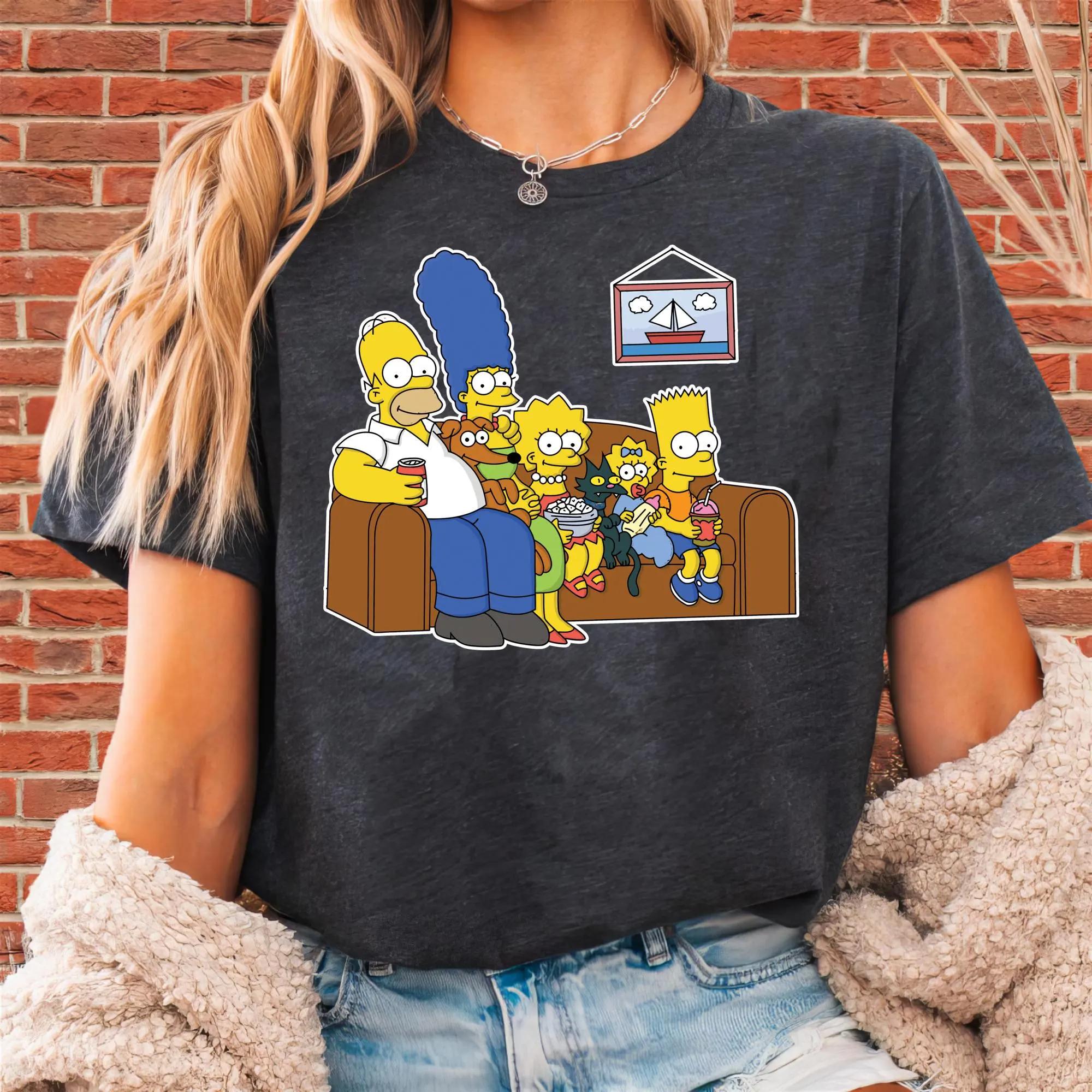 Womens The Simpsons Homer Simpson Poster Tshirt Cotton Short Sleeve Unisex Streetwear Oversized Loose Casual Stylish and Casual S
