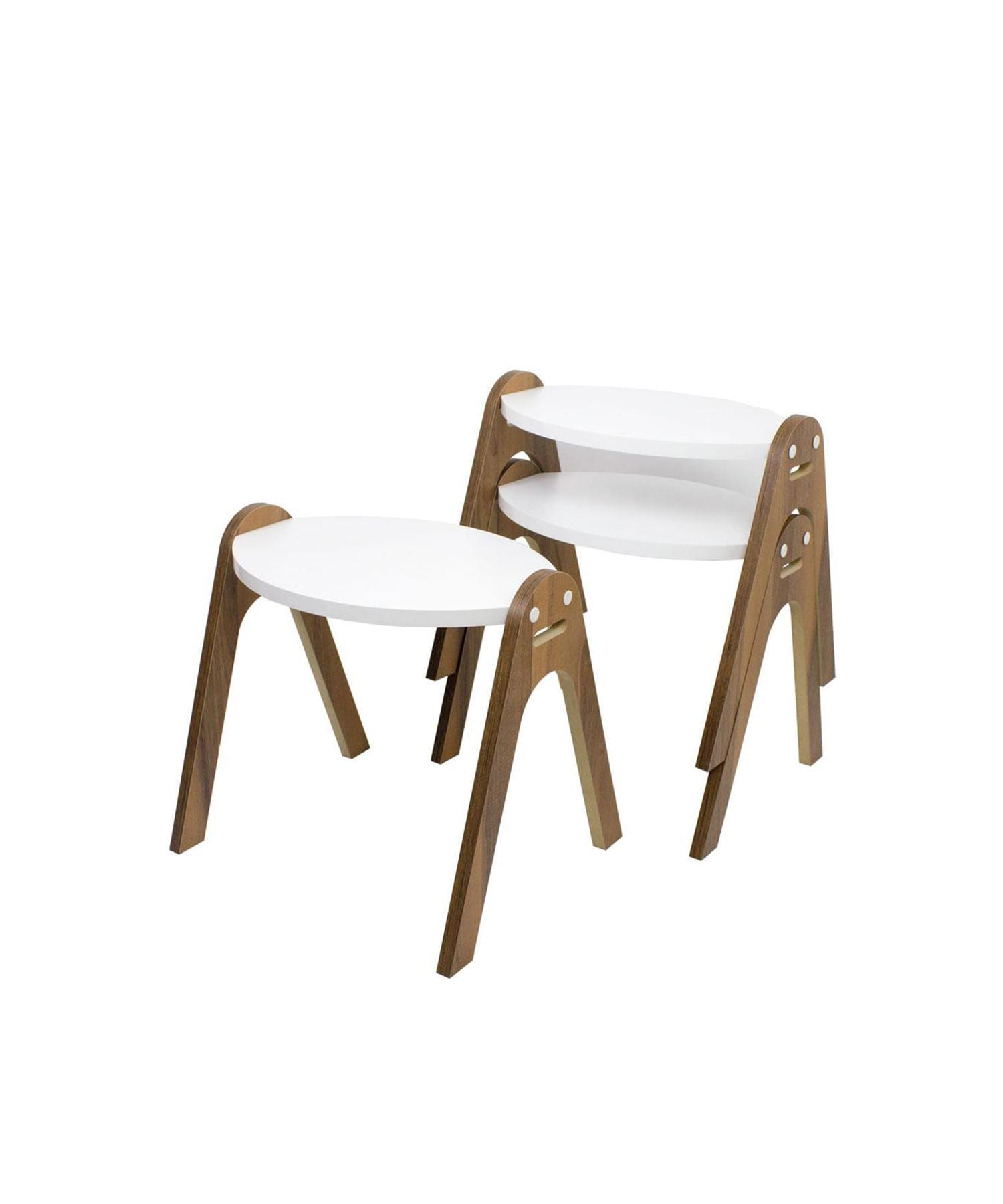 

Столик для гнездования White Ellipse -Walnut Leg-Passion Model