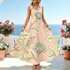 Women's Sleeveless A-Line Floral Maxi Dress Lightweight Loose Fit Summer Casual Vacation Versatile