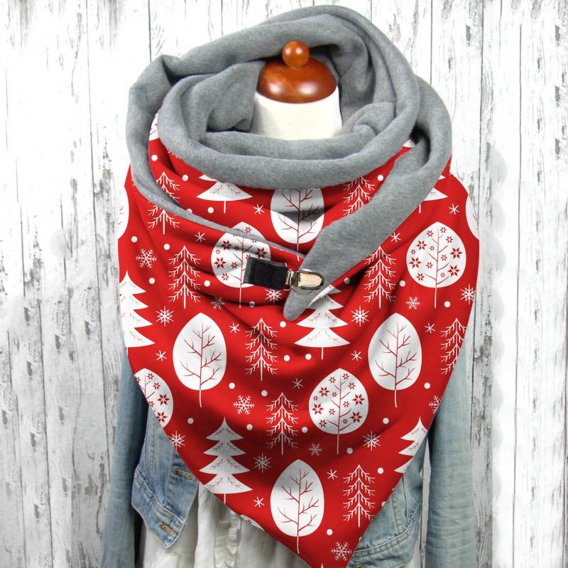 Halloween Fashion Simple Versatile Thickened Warm Shawl Christmas Printed Scarf Scarf