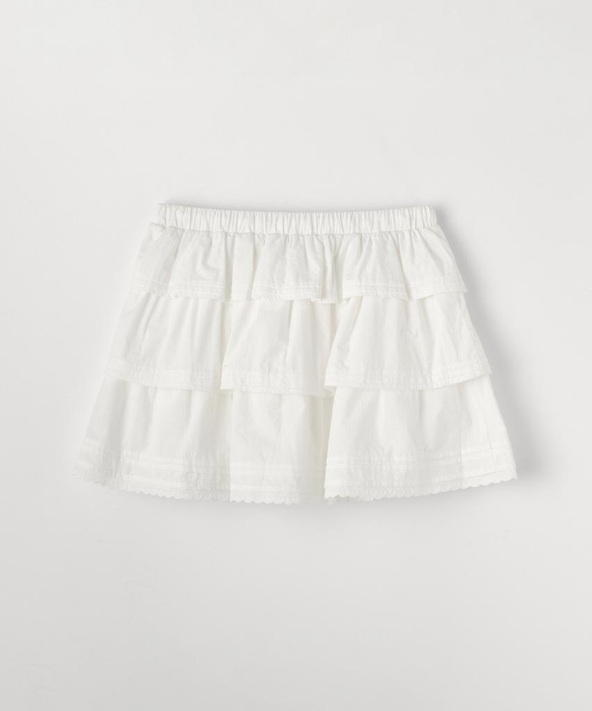 Selliteiljeu Cancan Ruffle Mini Skirt_White