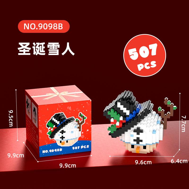 Non-Toxic Kids Christmas Toys Building Blocks Micro Bricks Diy Mini Tree Santa Claus Snowman Christmas Decorations New Year