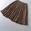Women's High Waist Slimming A-line Brown Plaid Midi Skirt - 2025 Autumn/Winter Collection