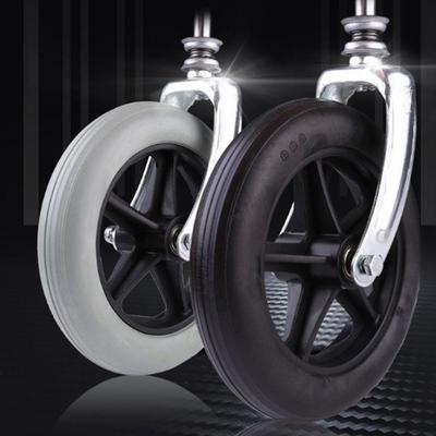 Rubber Wheelchair Front Castor Anti Slip 6/7/8Inch Shopping Cart Wheels with Front Fork Replacement Travelling Trolley Caster