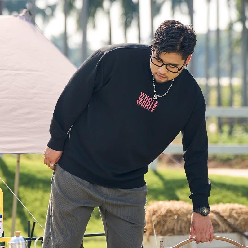 Printed soft high quality fabric wrinkle-resistant men's street sports casual breathable loose fashion trend comfortable long-sleeved tops