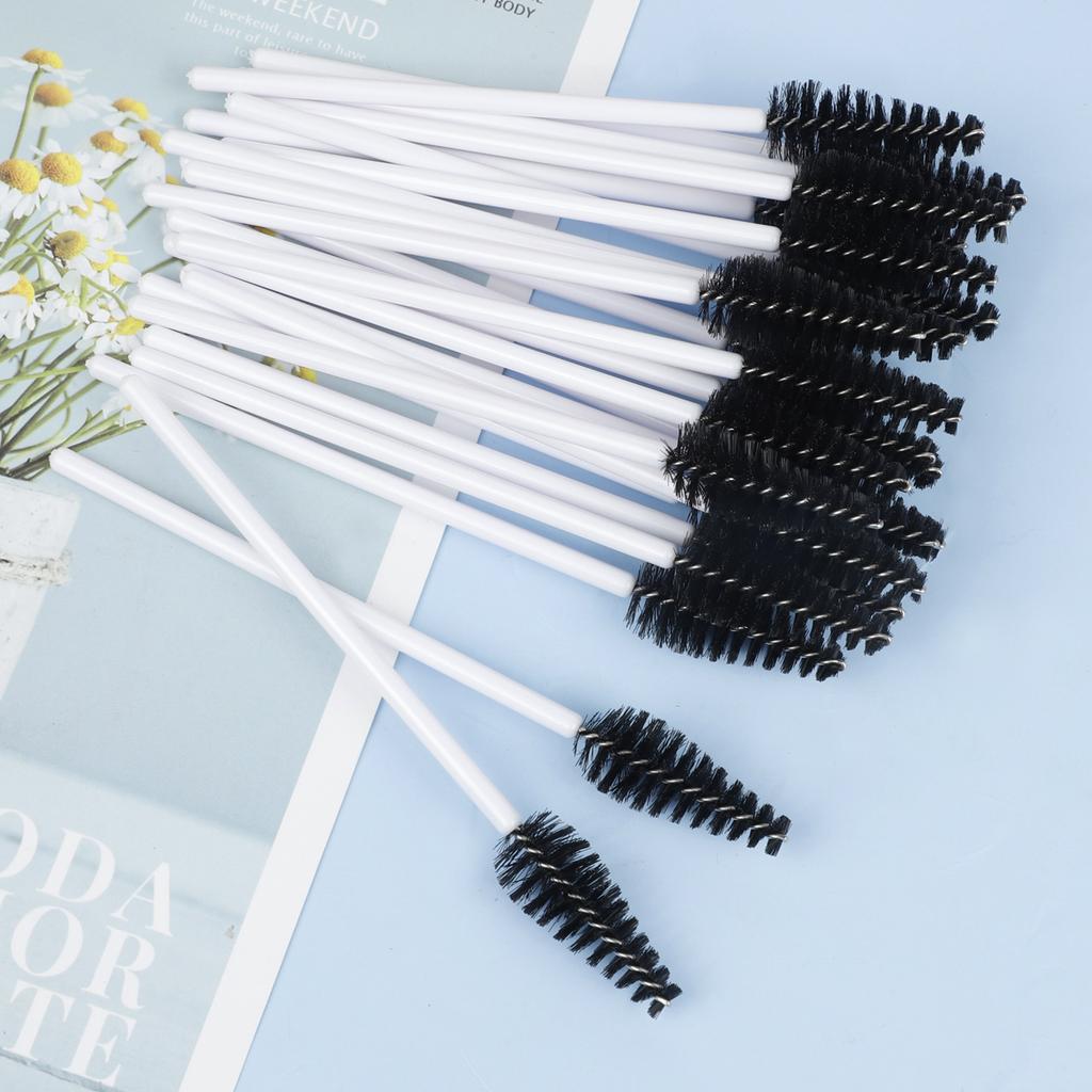 50 Pcs Disposable Nylon Mascara Wand Applicator Eyelash Brushes For Grafting Lashes Extension Women Makeup Brush Tools