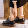 Retro Women's Leather Single Shoe Autumn New Lace Up with Skirt Mary Jane Shoe Flats Women Shoes Luxury Designer Shoes