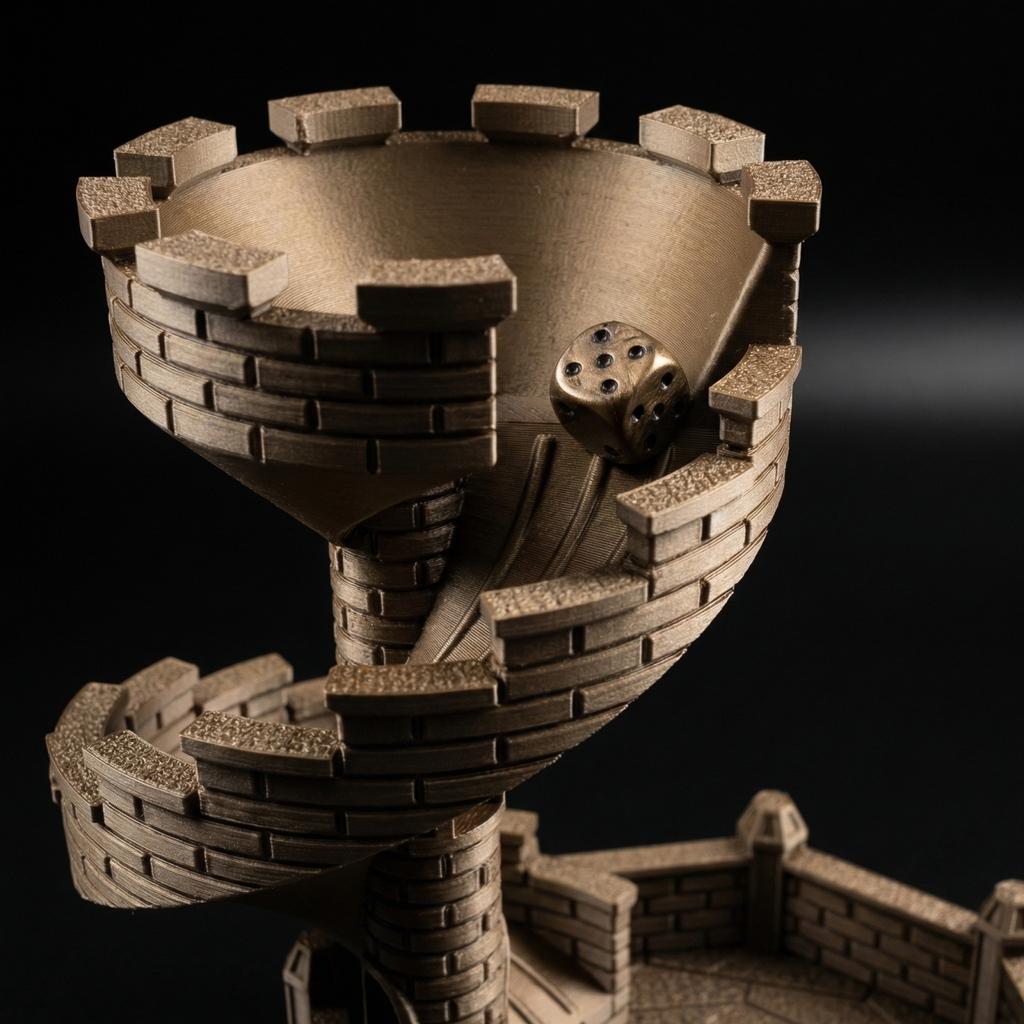 3D Printed Castle Staircase Sieve Tower Ornament For Game Desktop Decoration