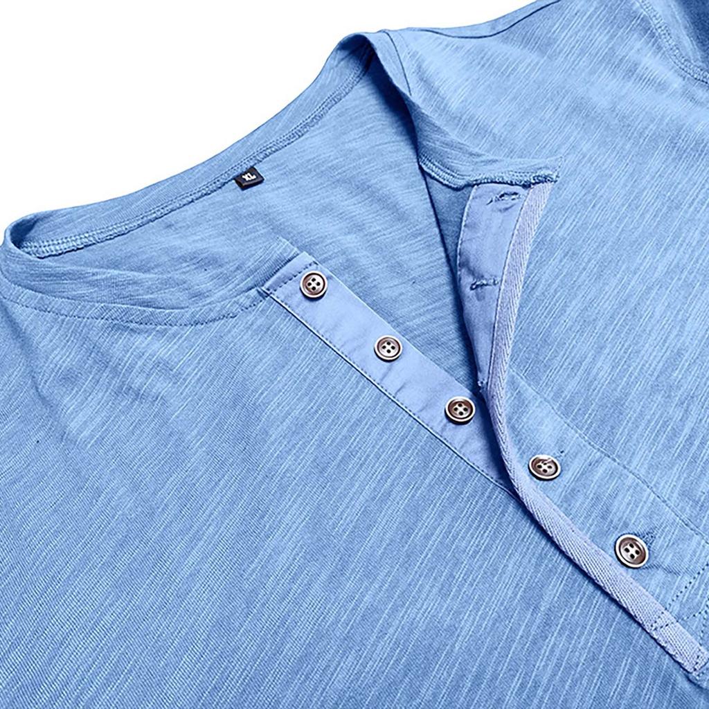 Men's Short Sleeved Lapel Collar T-shirt Casual Round Neck Top