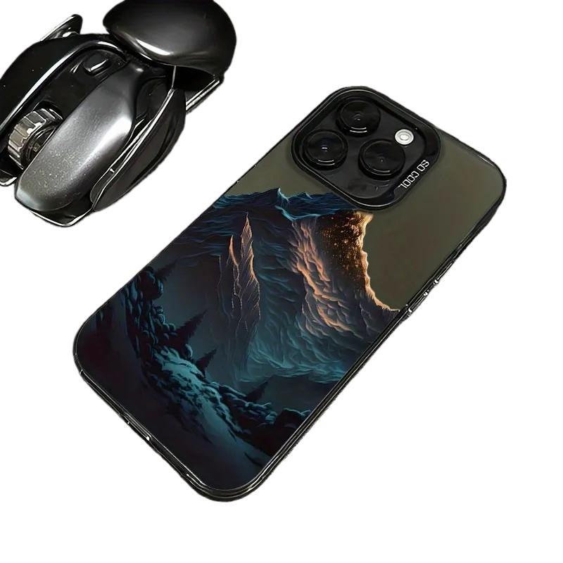 Selection of Niche High-end Gilt Snow Mountain iPhone13 Mobile Phone Case Apple 17Pro Men's Colored Silver IMD