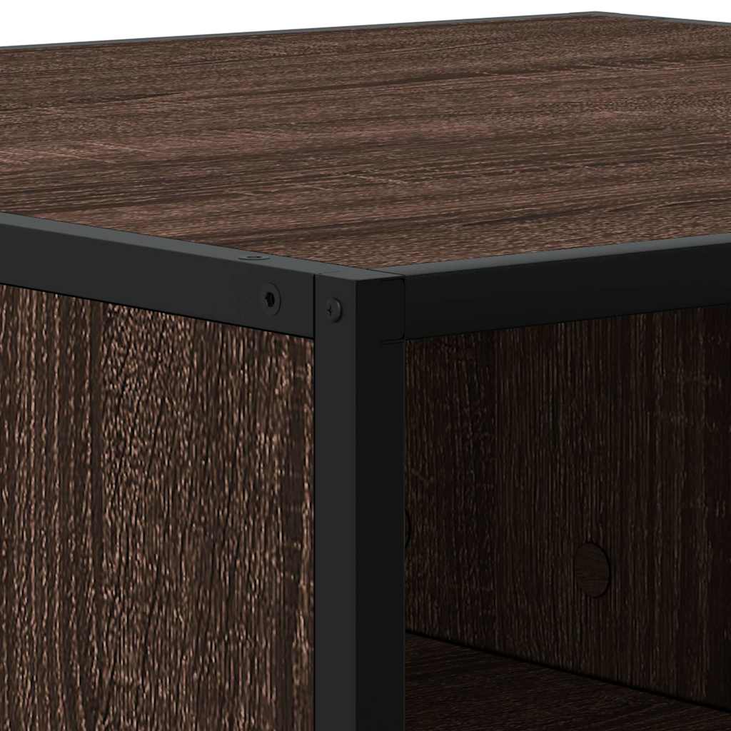 Coffee Table Brown Oak Effect 100 x 100 x 30 cm Engineered Wood & Metal