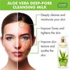 Vaadi Herbals Aloe Vera Deep Pore Cleansing Milk 350 Ml Gentle Makeup Remover Hydrating Facial Cleanser For All Skin Types