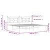 Metal Bed Frame with Headboard Black 193 X 203 Cm