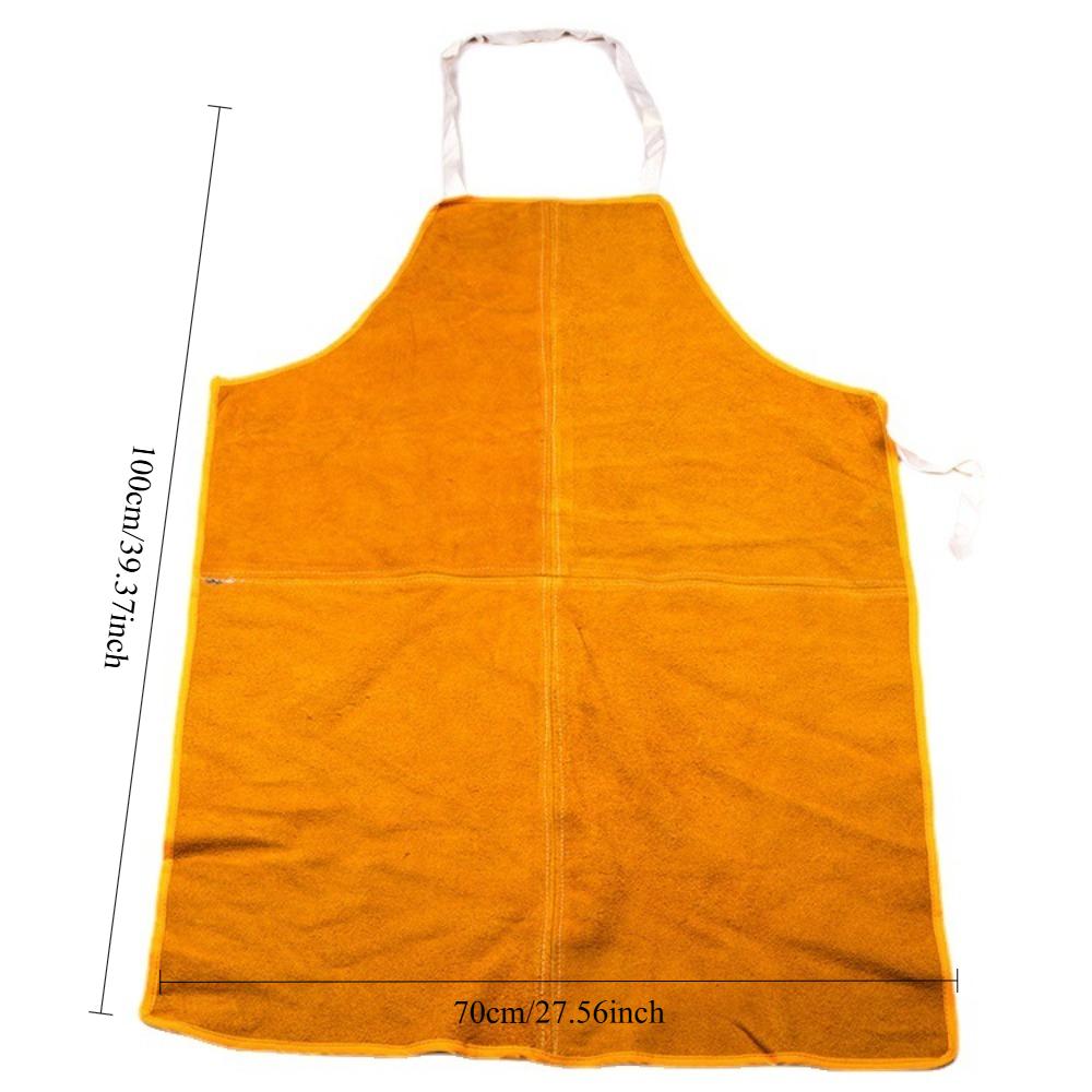 Leather Welding Apron Fireproof Splash Proof Heat Insulation Cowhide Protective Gear For Flame Resistant Safety Work Apron 70x100