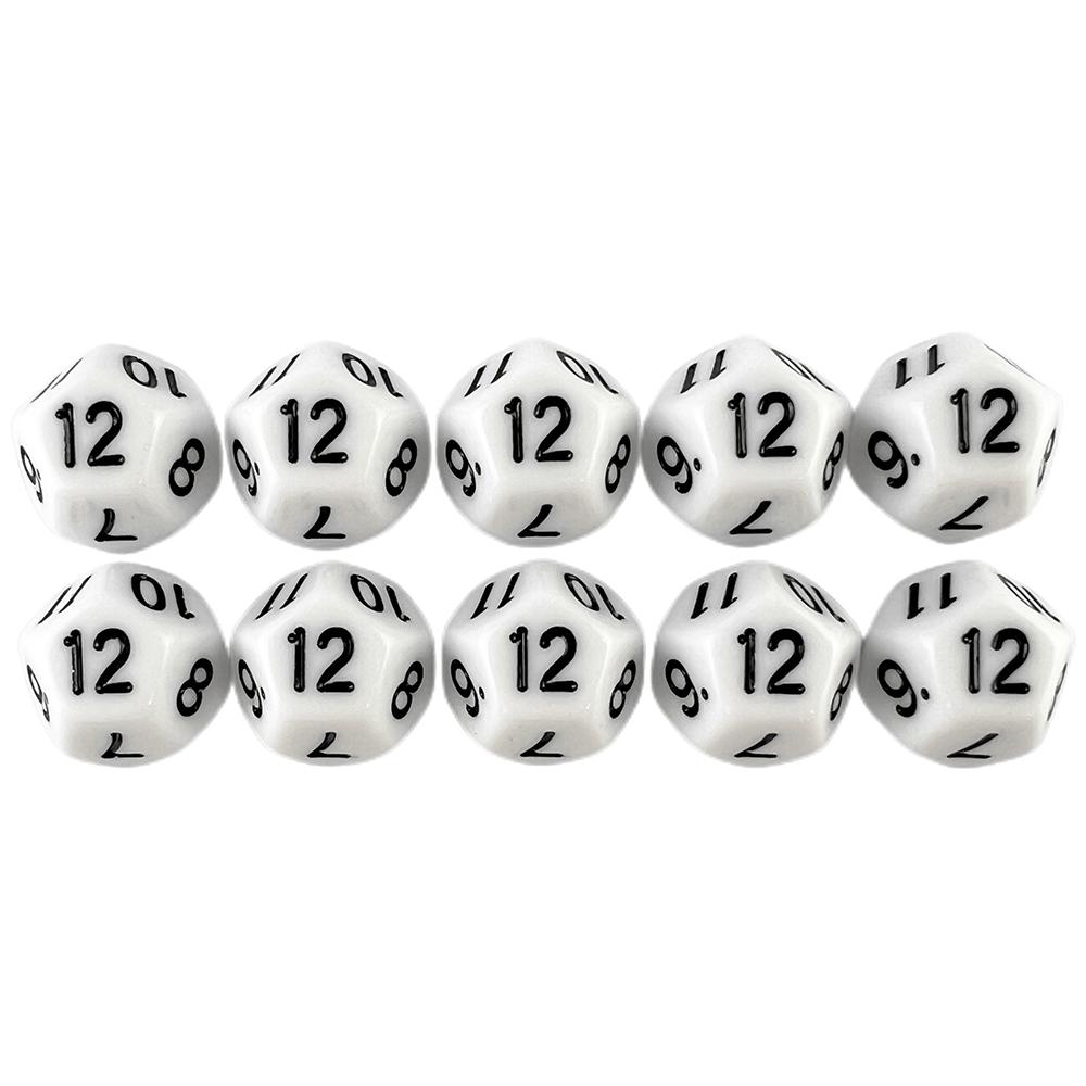 Multi-sided Dice 177mm TRPG DND Digital Dice Game Collection 12 Sided 10 Pieces for Board Games