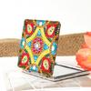 1 Set Diamond Painting Mirror Flower Pattern DIY Portable Mini Makeup Mirror Rhinestone