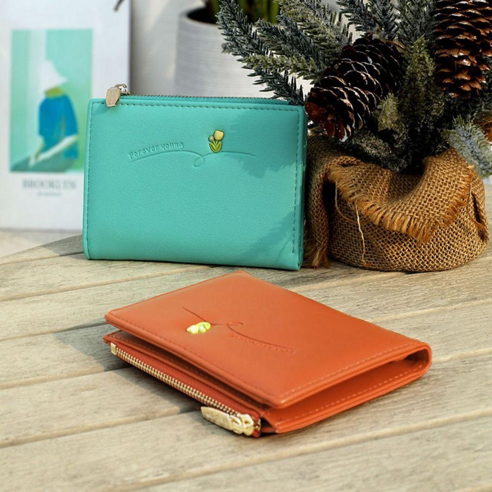 

Leather Short Wallet Candy Color Money Bag Fashion Card Holder Student