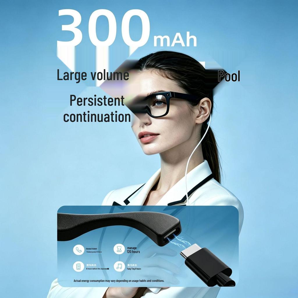 Occhiali Intelligenti AI T100: 800W Video Pixel, Foto, Traduzione, Streaming, Chiamate e Musica.