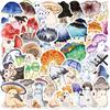 10/30/50PCS Cartoon Mushroom Ghost PVC Sticky Sticker Aesthetic DIY Stationery Decoration Scrapbooking School Supplies for Kids
