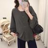 2026 Spring Korean Style Maternity Loose Puff Sleeve T-Shirt - Women's Fashionable and Simple Design