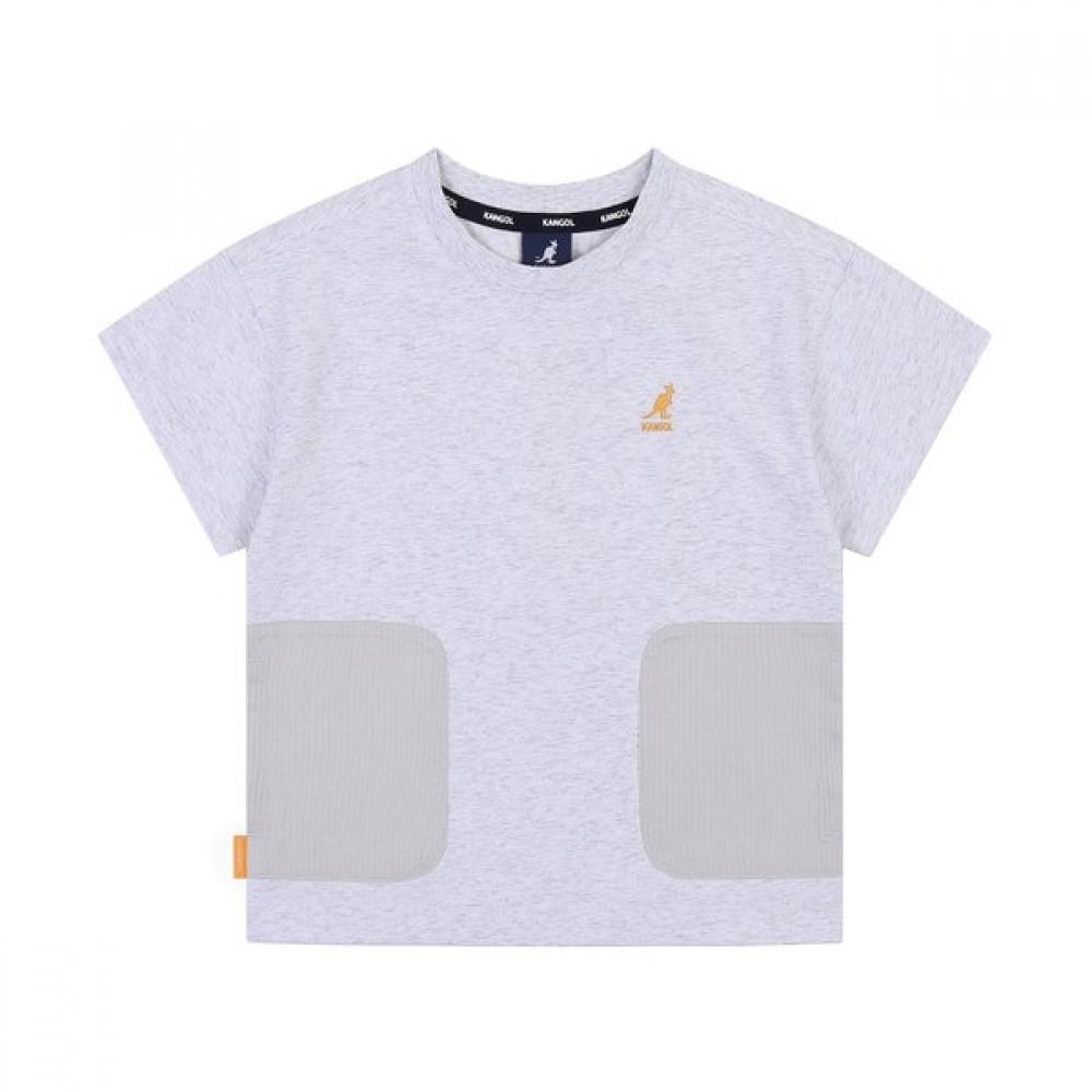 KANGOL KIDS Плетеная карманная футболка Mix Coolmax, меланжевый серый, Rb 0108 MELANGE GRAY/100