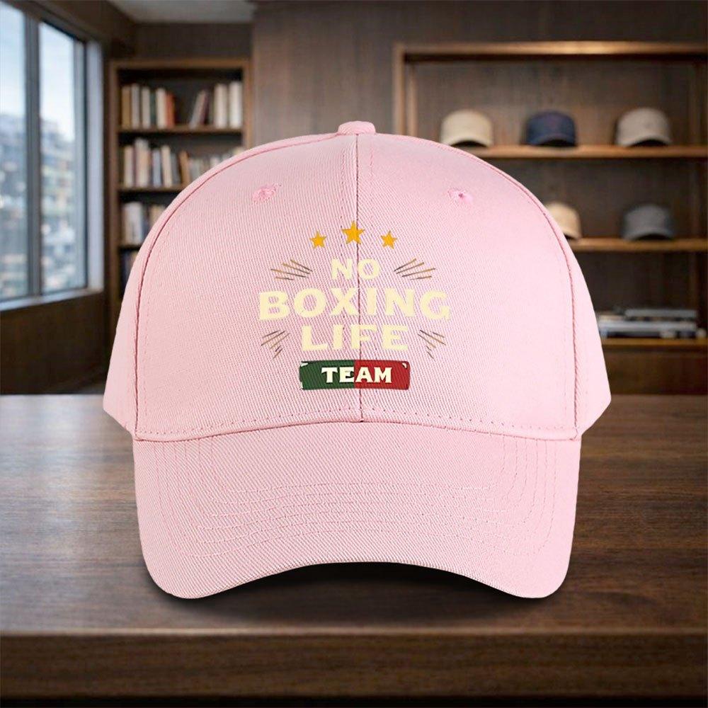 No Boxing Life Team Printed Baseball Cap Adjustable Snapback Hat for Travel Streetwear