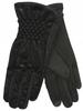 WOMEN' GLOVES WINTER ELEGANT GLOVES SHINY Black 24cm V030D