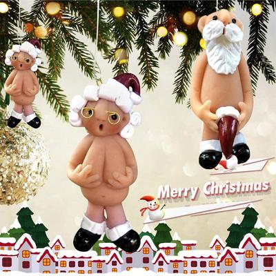 Christmas Decorations, Funny Naked Santa Claus Pendant Home Office Decoration