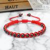 Zodiac Year Handmade Red Rope Woven Bracelet with Metal Beads, Unisex Light Luxury Style.