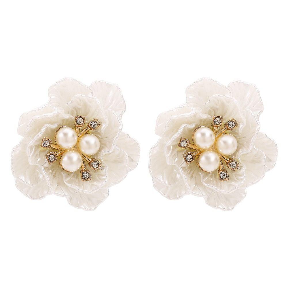 Camellia Flower Imitation Pearl Necklace Romantic Clavicle Chain Necklace  Fashion Jewelry