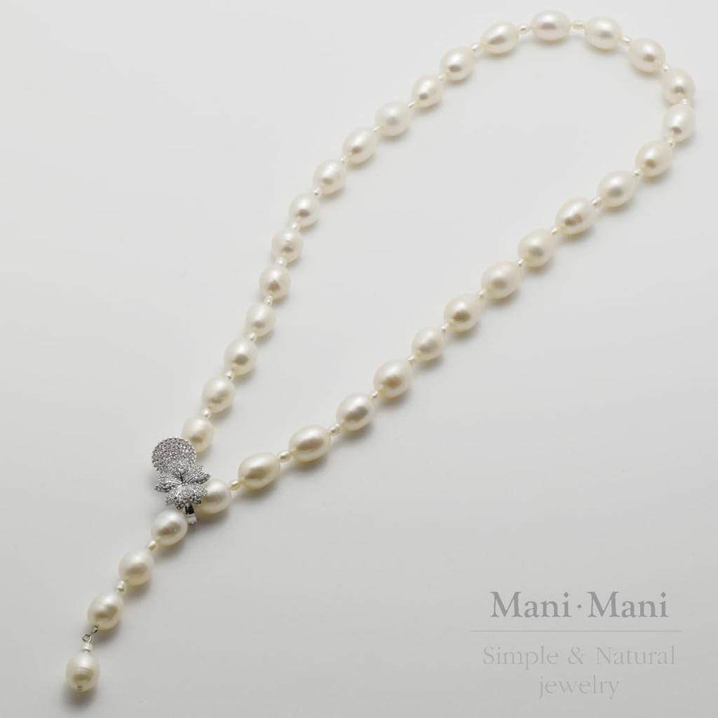 Easy to wear pearl genuine freshwater natural magnetic ceremonial drawstring care warranty in June wedding [Mani Mani] necklace, Y-shaped choker,