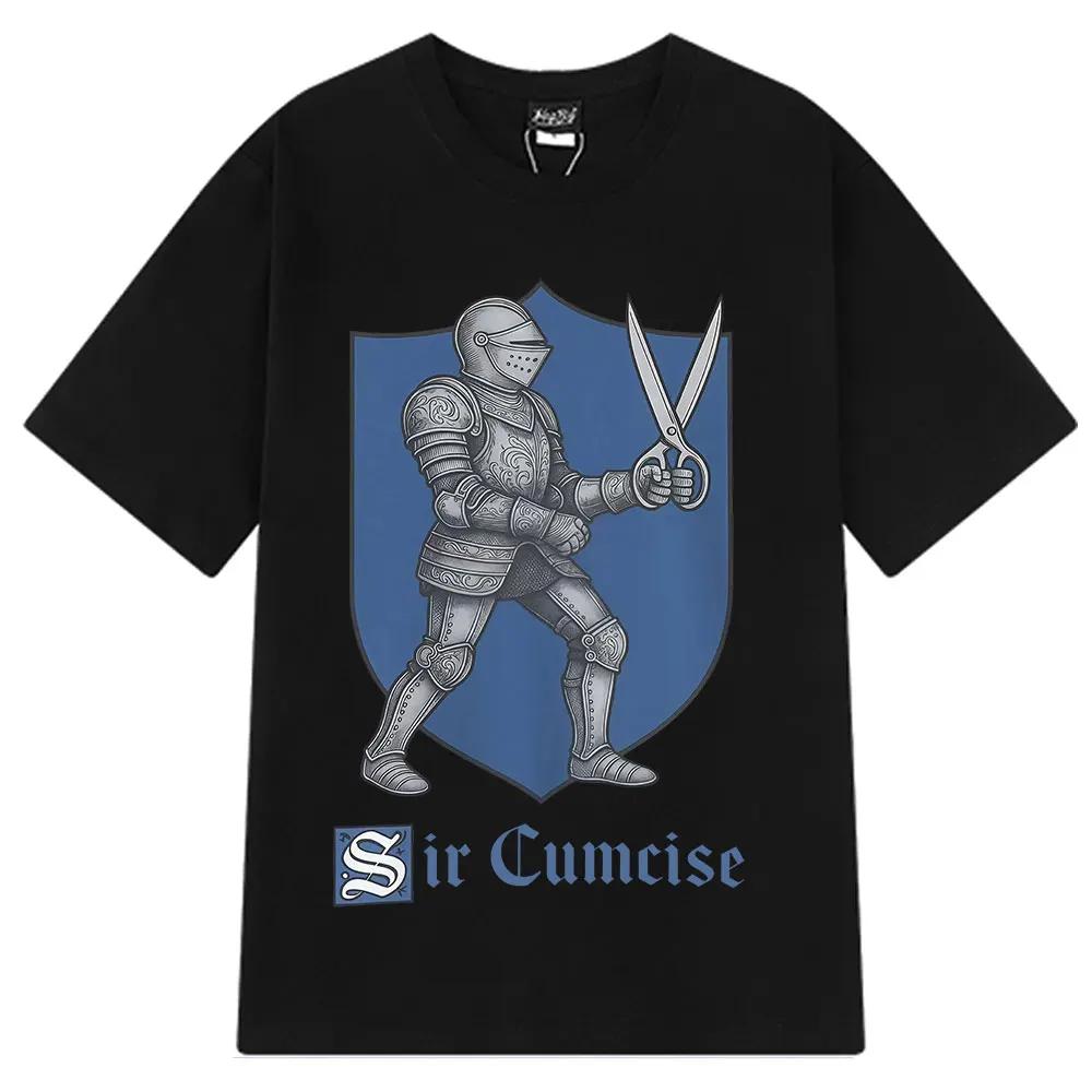 Herren Mode Sir Cumcise Harajuku Muster Gedruckt 100% Reine Baumwolle Kurzarm T-Shirt Hiphop Mode Freizeitkleidung