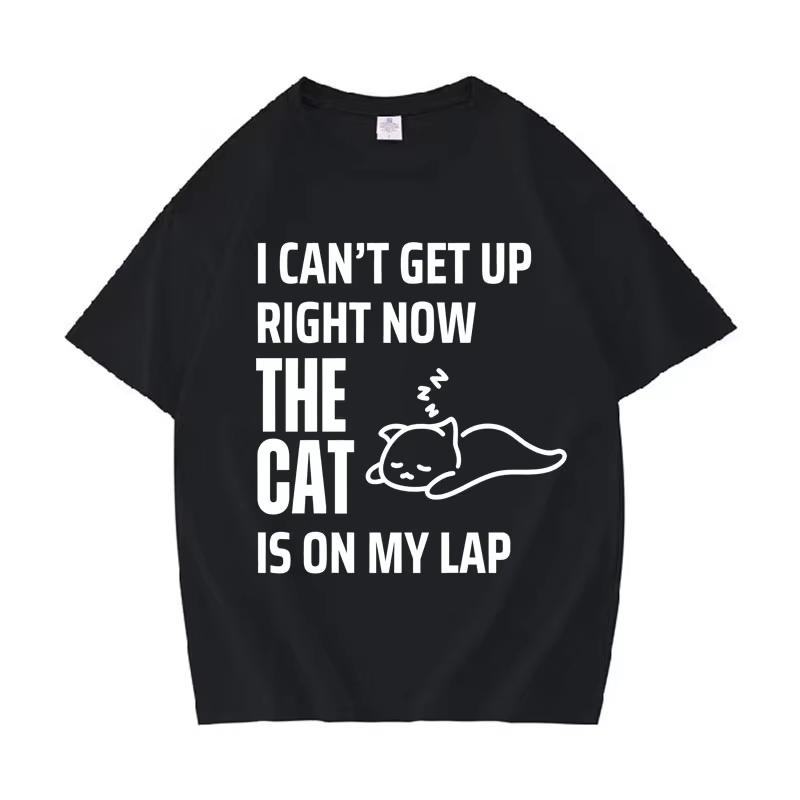 

Popluar Letters Print Cat Meme Graphics T Shirt Unisex pure Cotton Short Sleeve TShirt Daily High Quality Harajuku Casual Cozy Tee M