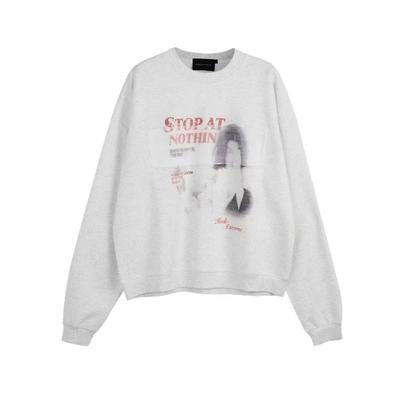Retro Bai Mo Direct Injection Design Sense Figure Printing Long Sleeve Round Neck Sweater Men's Loose Bottoming Shirt