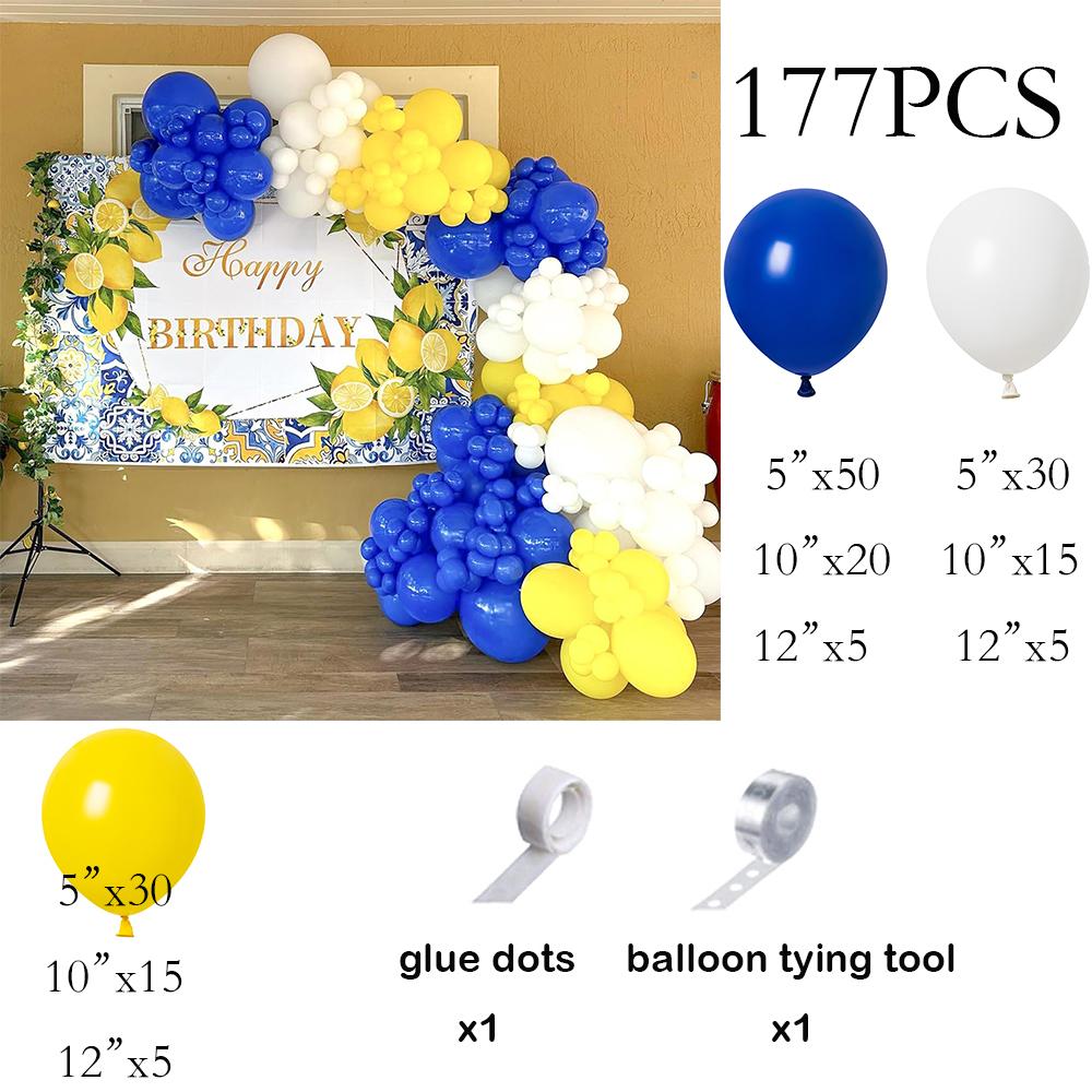 

Royal Blue Balloons Kit White Yellow Balloon Garland Arch Birthday Party Gender Reveal Gradaution Home Party Decoration Globos AS Picture