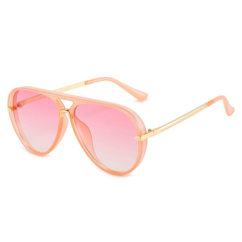 Chic Fashion Sunglasses With Oversized Frame And Neon Green Lens StyleC