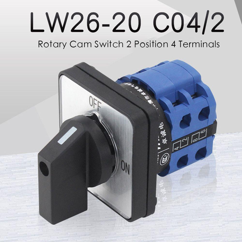 Water Pump Machine 4 Terminals Motor ON/OFF Rotary Cam Switch LW26-20/2 2 Position