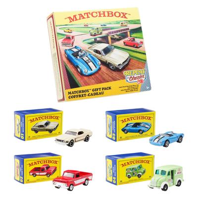 Matchbox Mattel 80th Anniversary 4-Pack Vehicle Toy Mini Cars (4 Cars) for Ages 3 and Up, Multi-Purpose, JHB37