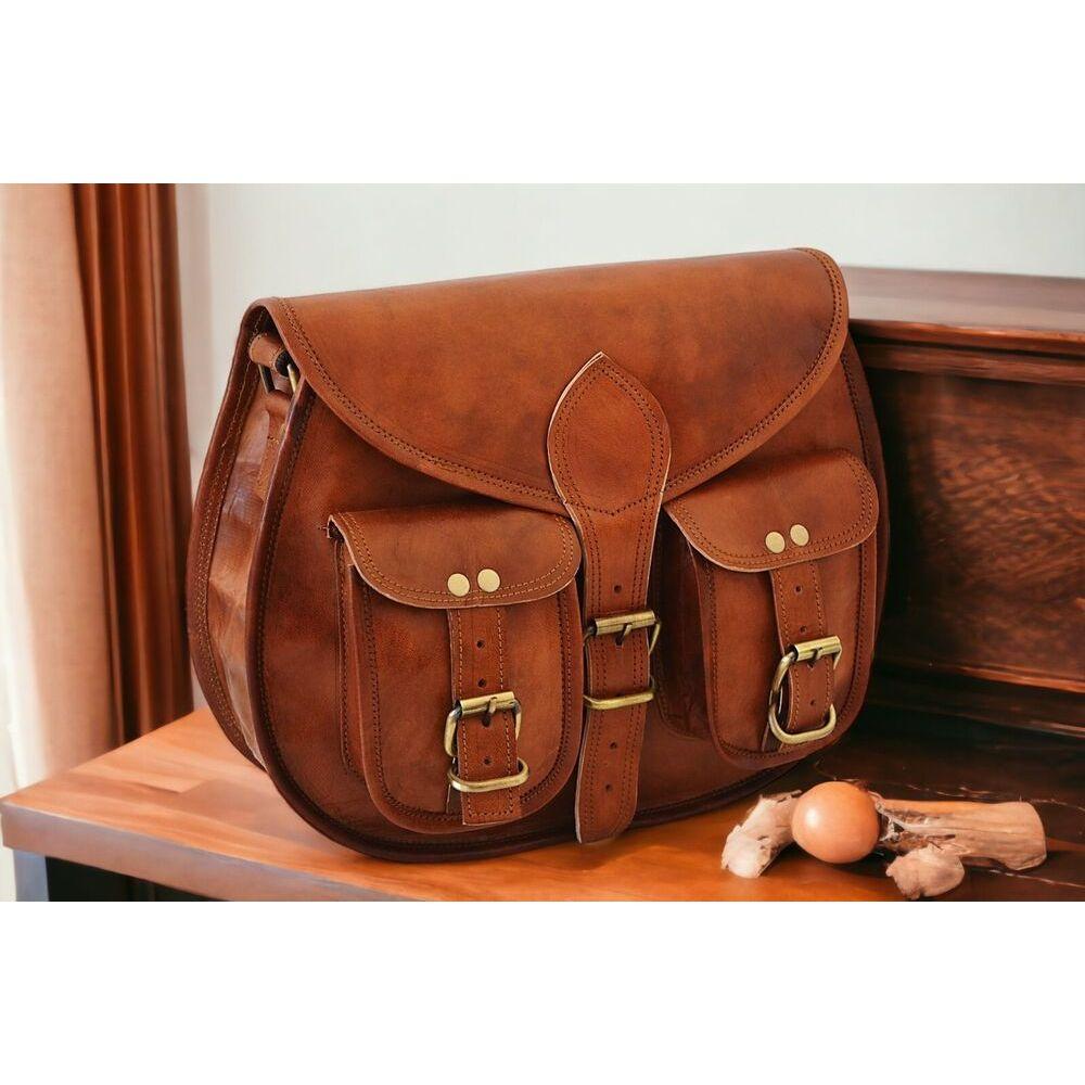 Tasche Leder Echte Schultertasche Vintage Handtasche Braune Umhängetasche Damentasche