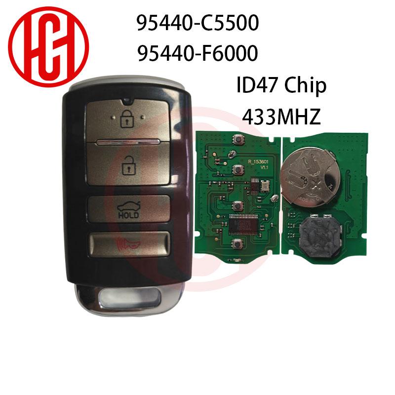 ID47 433MHZ 95440-C5500 95440-F6000 95440-F6100 Keyless Go Car Remote Key For KIA Cadenza  Sorento 2019 4Buttons  Remote Car Key