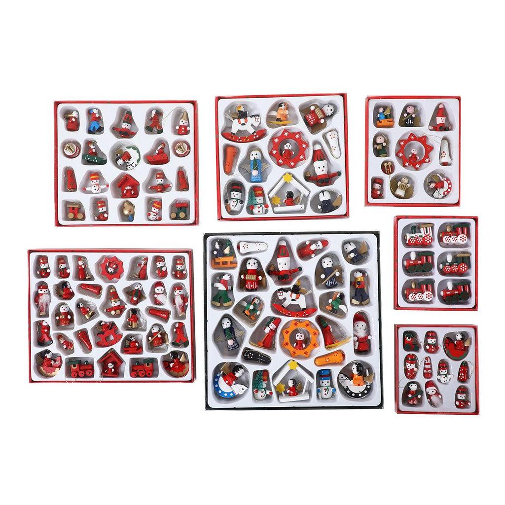 Wooden Christmas Ornaments: Small Gift Box Pendants & Accessories