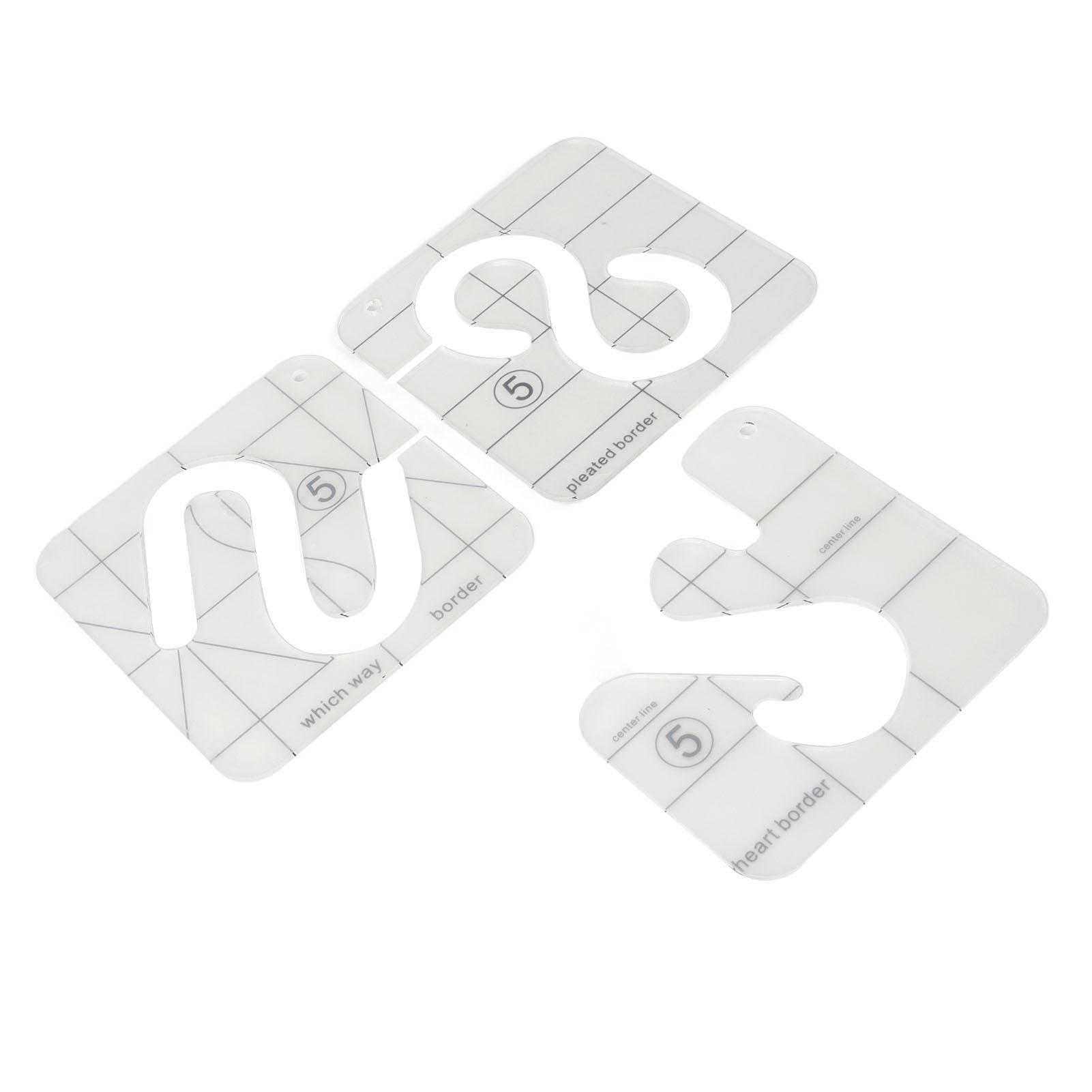 3 шт. Шаблоны для квилтинга Прочный акрил Свободное движение Прозрачный Широко используемый Шаблоны для квилтинга свободным движением для квилтинга DIY