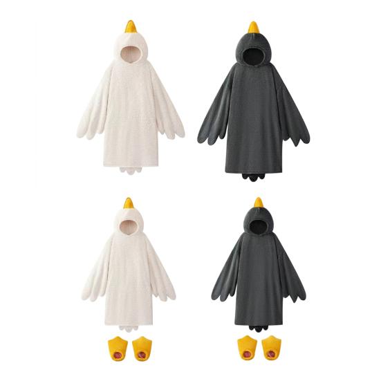 Lustiges Gänse-Enten-Kostüm für Kinder Erwachsene, Kapuzen-Tier-Einteiler Pyjama, Weiche Plüsch Tragbare Decke, Halloween Cosplay