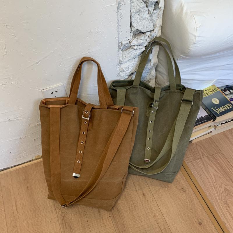 Borsa a Tracolla/Crossbody da Donna in Tela di Grande Capacità a Colore Singolo